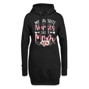 Nurse Work Mom Nursing Mothers Day Nurses - Hoodie-Kleid - Schwarz - Vorne