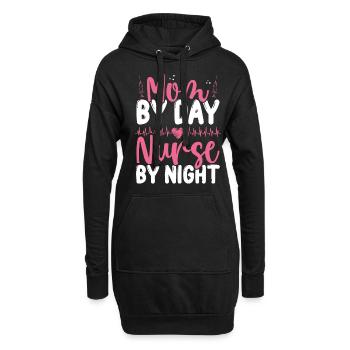 INFIRMIÈRE de l’AIIC Maman infirmière de nuit Infirmière Maman - Sweat-shirt à capuche long Femme - noir - Devant
