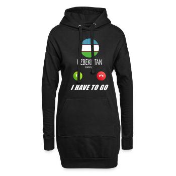Usbekistan ruft an Lusiger Flaggen Spruch - Hoodie-Kleid - Schwarz - Vorne
