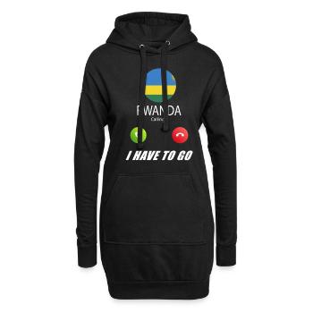 Rwanda ruft an Lusiger Flaggen Spruch - Hoodie-Kleid - Schwarz - Vorne