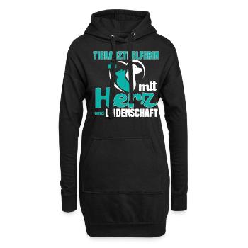 Tierarzthelferin mit Herz und Leidenschaft TFA - Hoodie-Kleid - Schwarz - Vorne