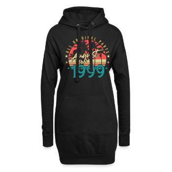 Geburtsmonat August 1999 - Hoodie-Kleid - Schwarz - Vorne