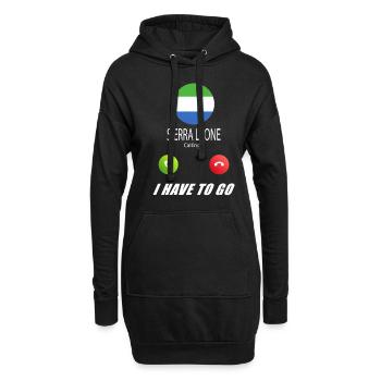 Sierra Leone ruft an Lusiger Flaggen Spruch - Hoodie-Kleid - Schwarz - Vorne