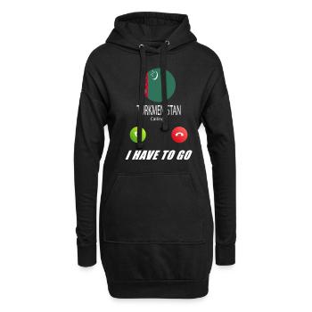 Turkmenistan ruft an Lusiger Flaggen Spruch - Hoodie-Kleid - Schwarz - Vorne