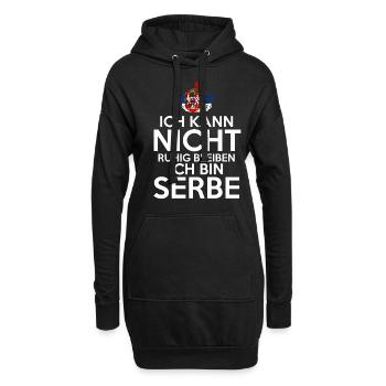 Serbien Serbe Serbisches - Hoodie-Kleid - Schwarz - Vorne