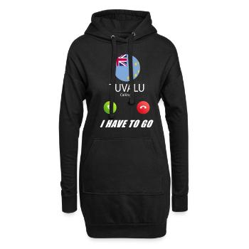 Tuvalu ruft an Lusiger Flaggen Spruch - Hoodie-Kleid - Schwarz - Vorne