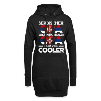 Serbischer Opa Serbe Serbien - Hoodie-Kleid - Schwarz - Vorne