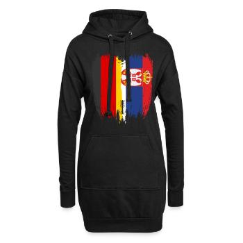 Allemagne Drapeau Serbie - Sweat-shirt à capuche long Femme - noir - Devant