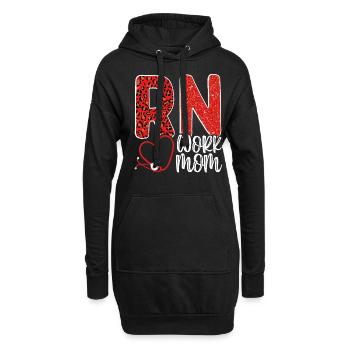 Infirmière INFIRMIÈRE INFIRMIÈRE Au travail Maman Soins cardiaques AIIC - Sweat-shirt à capuche long Femme - noir - Devant