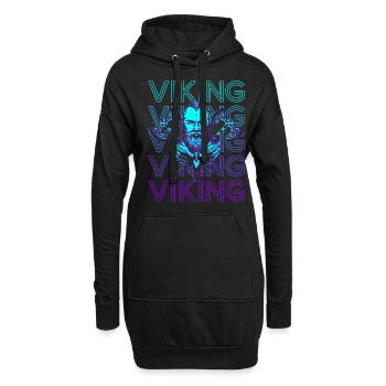 Viking Rétro - Sweat-shirt à capuche long Femme - noir - Devant