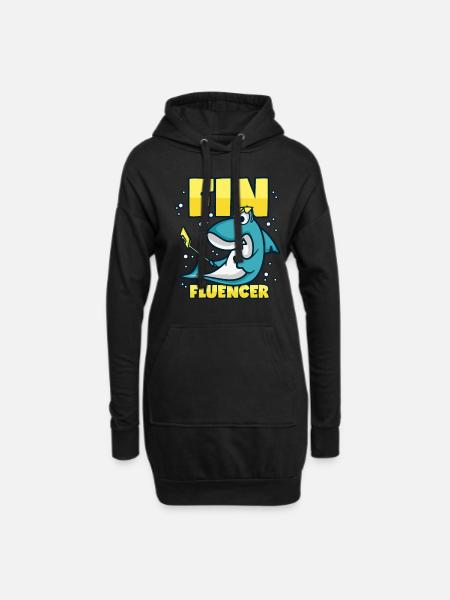 Influencer Hai Finfluencer - Hoodie Dress - black