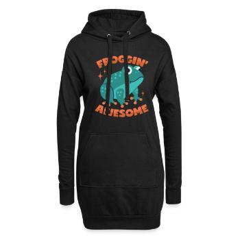 Frosch Wortwitz - Hoodie-Kleid - Schwarz - Vorne