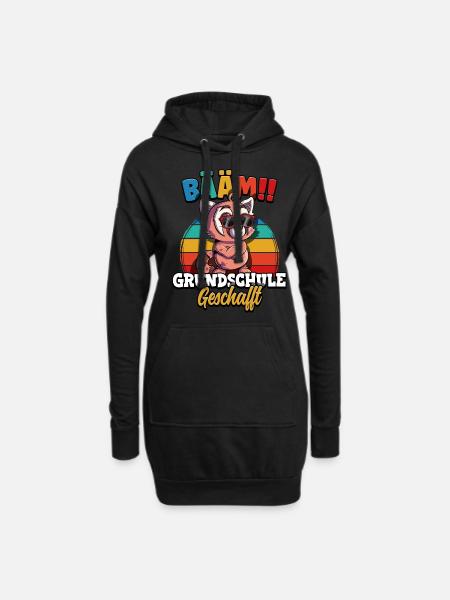Bääm Grundschule Geschafft - Hoodie-Kleid - Schwarz