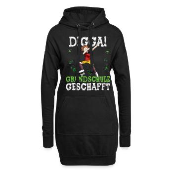 Grundschule Geschafft Fußball 6. Klasse - Hoodie-Kleid - Schwarz - Vorne