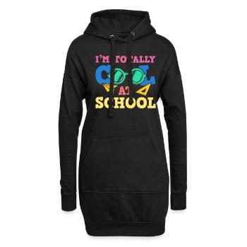 Kids Back to School Totally Cool at School for - Hoodie-Kleid - Schwarz - Vorne