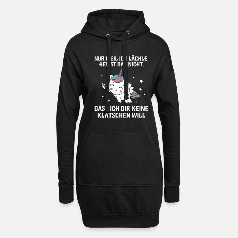 Nur weil ich lächle klatschen Ohrfeige - Hoodie-Kleid - Schwarz