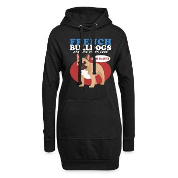 Français Cadeau Bulldog Français Bulldogs - Sweat-shirt à capuche long Femme - noir - Devant