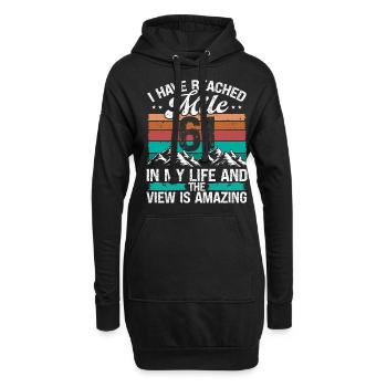 61 Year Old Hiker Mountains Hiking 61 Birthday - Hoodie-Kleid - Schwarz - Vorne