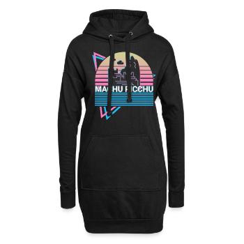 Machu Picchu Pérou Inca Rétro - Sweat-shirt à capuche long Femme - noir - Devant