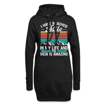 77 Year Old Hiker Mountains Hiking 77 Birthday - Hoodie-Kleid - Schwarz - Vorne
