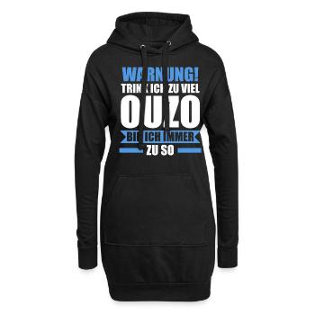 Saufspruch Griechenland Ouzo - Hoodie-Kleid - Schwarz - Vorne
