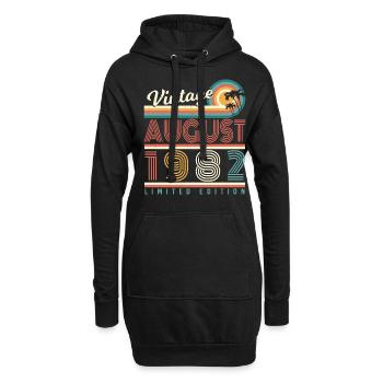40e anniversaire août 1982 - Sweat-shirt à capuche long Femme - noir - Devant