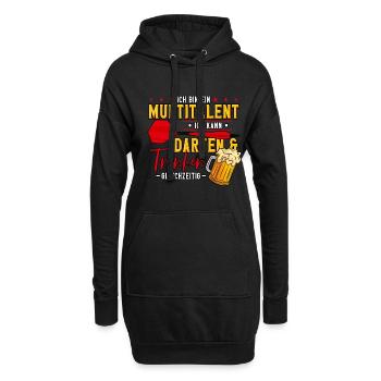 Darts Dartspieler - Hoodie-Kleid - Schwarz - Vorne