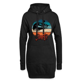 Fléchettes Rétro Fléchettes Joueur de fléchettes - Sweat-shirt à capuche long Femme - noir - Devant