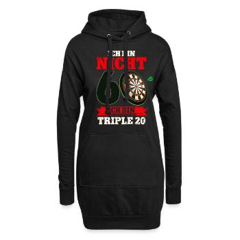 Ich bin nicht 60 ich bin Triple 20 - 60. - Hoodie-Kleid - Schwarz - Vorne