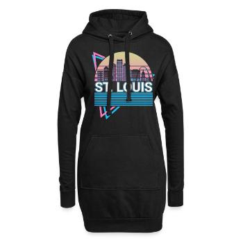 St Louis City Skyline Cityscape Rétro - Sweat-shirt à capuche long Femme - noir - Devant