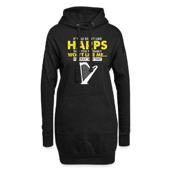 Conceptions de joueurs de harpe pour les conceptions de joueurs de harpe - Sweat-shirt à capuche long Femme - noir - Devant