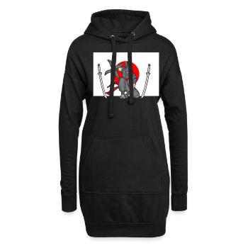 Ninja - Hoodie-Kleid - Schwarz - Vorne
