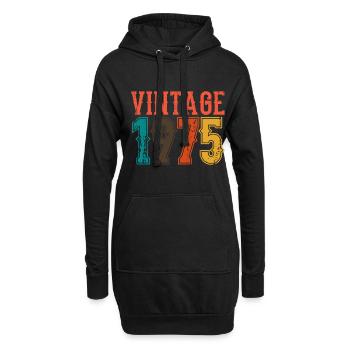 Anniversaire Papa Vintage 1975 - Sweat-shirt à capuche long Femme - noir - Devant