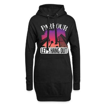 Parkour Freerunning Traceur - Hoodie-Kleid - Schwarz - Vorne