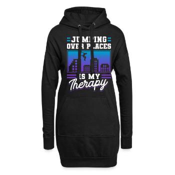 Parkour Freerunning Traceur - Hoodie-Kleid - Schwarz - Vorne