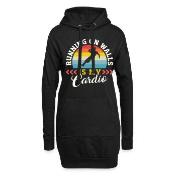 Parkour Freerunning Traceur - Hoodie-Kleid - Schwarz - Vorne