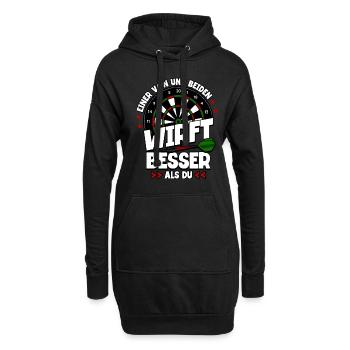 Darts Dartspieler - Hoodie-Kleid - Schwarz - Vorne