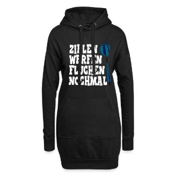 Darts Dartspieler Zielen Werfen Fluchen Nochmal - Hoodie-Kleid - Schwarz - Vorne