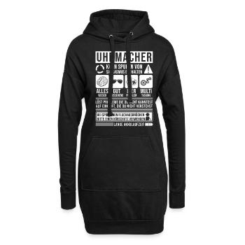 Uhrmacher Spruch lustig - Hoodie-Kleid - Schwarz - Vorne
