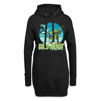 Dino Artist Dinosaurier Kunst Tyrannosaurus - Hoodie-Kleid - Schwarz - Vorne