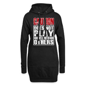 Caution Does Not Play Well With Others 28 - Hoodie-Kleid - Schwarz - Vorne