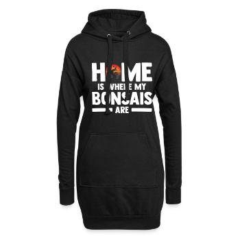 Bonsaï - Sweat-shirt à capuche long Femme - noir - Devant