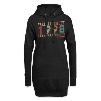 Né en août 1998 - Sweat-shirt à capuche long Femme - noir - Devant
