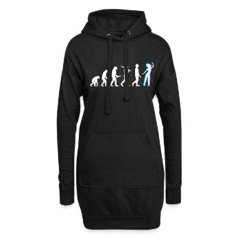 Techno House Party EDM Festival Goa Electro Rave - Hoodie-Kleid - Schwarz - Vorne