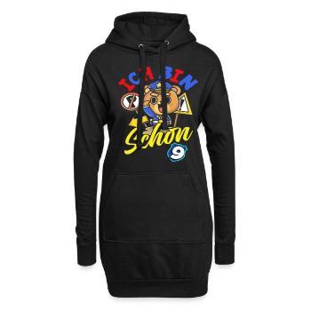 Polizei 9. Geburtstag Jungs Mädchen Geschenk - Hoodie-Kleid - Schwarz - Vorne