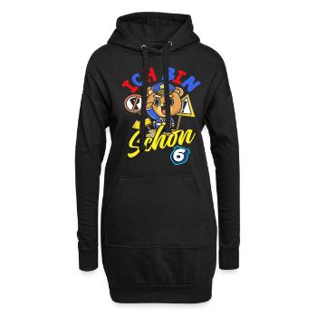 Polizei 6. Geburtstag Jungs Mädchen Geschenk - Hoodie-Kleid - Schwarz - Vorne