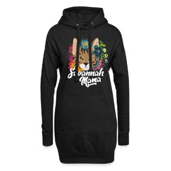 Savannah Mama Savannah Katze Kätzchen - Hoodie-Kleid - Schwarz - Vorne