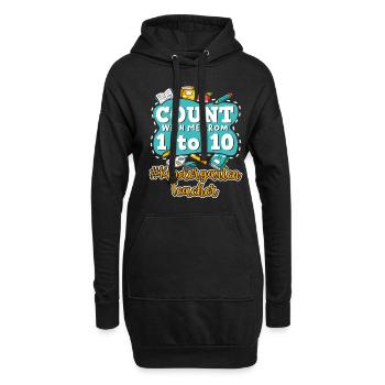 Kids Back To School Count With Me From One To Ten - Hoodie-Kleid - Schwarz - Vorne