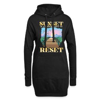 Sunset Is An Oppurtunity To Reset für einen - Hoodie-Kleid - Schwarz - Vorne