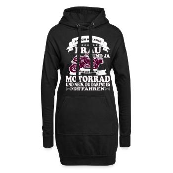 Motorrad Motorradfahrerin Biker Feuerstuhl Bike - Hoodie-Kleid - Schwarz - Vorne